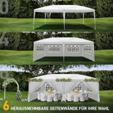 3 x 6m Four Windows Practical Waterproof Folding Tent White 92876910