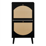 2 dump buckets with high-leg arched rattan surface shoe cabinet particle board plastic rattan 60985833