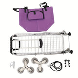 Folding Rolling Cart with Wheels Shopping Cart Portable Trolley Bag, Utility Cart Heavy Duty Stair 08276893