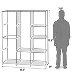 ZUN 71" Portable Closet Wardrobe Clothes Rack Storage Organizer with Shelf Gray 67325725