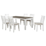 ZUN Retro Style 7-Piece Dining Table Set with Extendable Table and 6 Upholstered Chairs 99726867