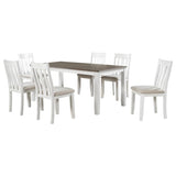 ZUN Retro Style 7-Piece Dining Table Set with Extendable Table and 6 Upholstered Chairs 99726867