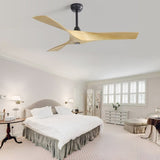 52 Inch Modern Ceiling Fan With 3 ABS Blades Remote Control Reversible DC Motor Without Light For W934P264508