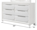 ZUN 1pc Modern Contemporary Dresser w Six Storage Drawers Jewelry Tray White Cream Finish Bedroom Wooden B011P215601