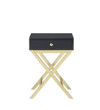 Coleen Black & Brass Finish Accent Table B2726P277914