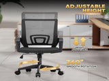 Office Chair Desk Chair, Mid Back Ergonomic Adjustable Height Rolling Swivel Computer Chair with 76802073