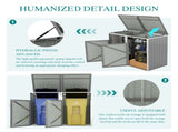 Garbage Bin Shed Stores 2 Trash Cans Metal Outdoor Bin Shed for Garbage Storage,54 cubic feet of 19835680