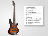 44 Inch GIB 5 String H-H Pickup Laurel Wood Fingerboard Electric Bass Guitar 62416959