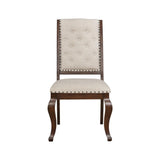 ZUN Set of 2 Cream Fabric Upholstered Dining Chairs, Barley Java B016P225455