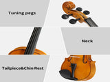 Full Size 4/4 Violin Set for Adults Beginners Students with Hard Case,Violin 08941007