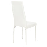 4pcs Elegant Assembled Stripping Texture High Backrest Dining Chairs White 40655595