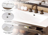 30" Antique Pattern Bathroom Vanity with Rectangle Ceramic Sink, Bathroom Vanity Cabinet with N817P245319L