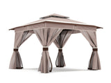 8'x8' Patio Gazebo Outdoor Heavy Duty Party Tent Shelter With Double Roofs, Mosquito Nettings And 92798888