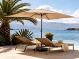 10 x 6.5 FT Square Patio Umbrella, Tilting Outdoor Market Umbrella with 6 Iron Ribs & Iron Pole, 00718129