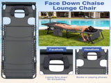 Face Down Chaise Lounge Chair 5-Position Adjustable Sunbathing, Foldable Tanning Chair with Face& W3162P449076