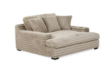 Man Wah Presley Corduroy Chaise Armchair, Latte B2707P311003