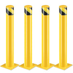 ZUN Parking Bollard Post, Bollards Steel 36 inch, 4.5 Inch Diameter Bollard Covers, Yellow Powder Coated 81903164