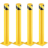 ZUN Parking Bollard Post, Bollards Steel 36 inch, 4.5 Inch Diameter Bollard Covers, Yellow Powder Coated 81903164