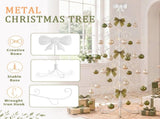 6ft White PVC Metal Artificial Christmas Tree with Bow Topper, No Extra Ornaments, Daily Decor Tree 97051458