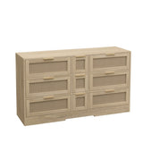 51.2 "Rattan Locker With Drawers, 9 Drawers, Metal Handles For Kitchen, Living Room, W757P238049