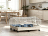 35"35"25" Rolling Small Animal Cage with Water Bottle Hay Feeder Food Dish for Rabbits Hedgehogs 45270649