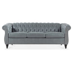 ZUN 84.65" Rolled Arm Chesterfield 3 Seater Sofa. W68061169