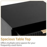 Black P2 Density Board Wavy Pattern Drawer Front 454070cm Two-Drawer Bedside Cabinet 75644100