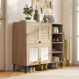 ZUN Entry shoe cabinet with adjustable shelf and flip door 12036977