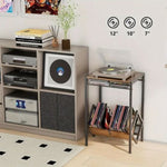 ZUN Electric stand with vinyl storage rack, 3-layer coffee table vinyl record display 28473775