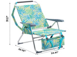 17 Inch Seat Height Beach Chair for Adults, Folding Portable Camping Chair with Headrest, Cup 84062613
