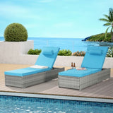 ZUN OUTDOOR SOFA PE RATTAN FURNITURE DECK CHAIR GRAY RATTAN W874P146994