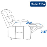 ZUN 23" Seat Width and High Back Large Size Chenille Power Lift Recliner Chair with 8-Point Vibration W1803125728