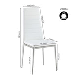 Modern Style Dining Chair Set for 4 with Comfortable PU Leather and Silver Chrome Plated chair W241P294834