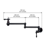 ZUN Pot Filler Faucet - Wall Mount Kitchen Sink Faucet Folding Stretchable with Single Hole Two Handles, W1243P262554