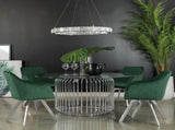 Green Channeled Sloped Arm Swivel Chair B062P153687