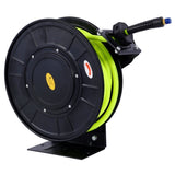 ZUN Retractable Air Hose Reel With 3/8" Inch x 50' Ft,Heavy Duty Steel Hose Reel Auto Rewind W46566958