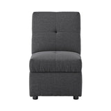Gray Color Stylish 1pc Storage Ottoman Convertible Chair Foam Cushioned Fabric Upholstered Solid B01166425