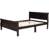 Queen Size Wood Platform Bed with Headboard and Wooden Slat Support WF289142AAP