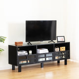 ZUN TV stand,TV cabinet,American country style TV lockers,The toughened glass door panel,Metal W679P163723