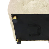 Beige Modern Velvet Upholstered Ottoman, Exquisite Small End Table, Soft Foot Stool,Dressing Makeup W1170103515