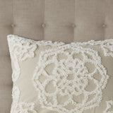Tufted Cotton Chenille Medallion Comforter Set Taupe Full/Queen B03597175