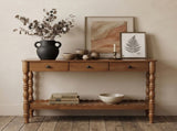 47.2'' Solid Wood Console Table for Entryway,2-Tier Wooden Sofa Table Behind Couch with Vintage W2263P510695