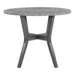 ZUN Beautiful 5-Pc Round Gray Stone Table Glitter Gray Finish Upholstered Chair Dining Room Wooden B011P184962