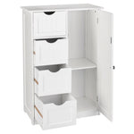 ZUN Single Door Bathroom Storage Cabinet with 4 Drawers White 80099521