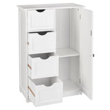 ZUN Single Door Bathroom Storage Cabinet with 4 Drawers White 80099521