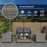 4 Piece Outdoor Rattan Sofa Set-Gray 87087047