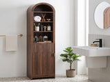 1-Door 1-Drawer 4-Tier Bathroom Vanity Grille-Finished MDF Melamine-Faced Bathroom Cabinet Arched 58187375
