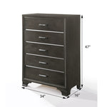 ZUN Grey 5-Drawer Chest B062P209023