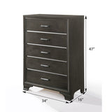 Grey 5-Drawer Chest B062P209023