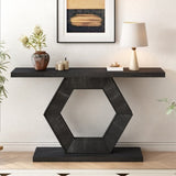 U_Style Modern Entryway Table with Innovative Hollow Hexagon Leg Structure and Premium Fir Veneer N711P241272B